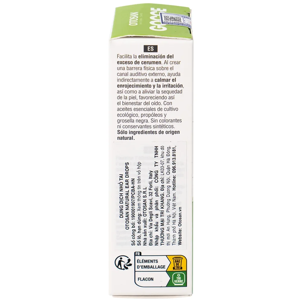 Hình ảnh Dung dịch nhỏ tai Otosan Natural Ear Drops loại bỏ và ngăn ngừa sự hình thành của ráy tai (10ml)