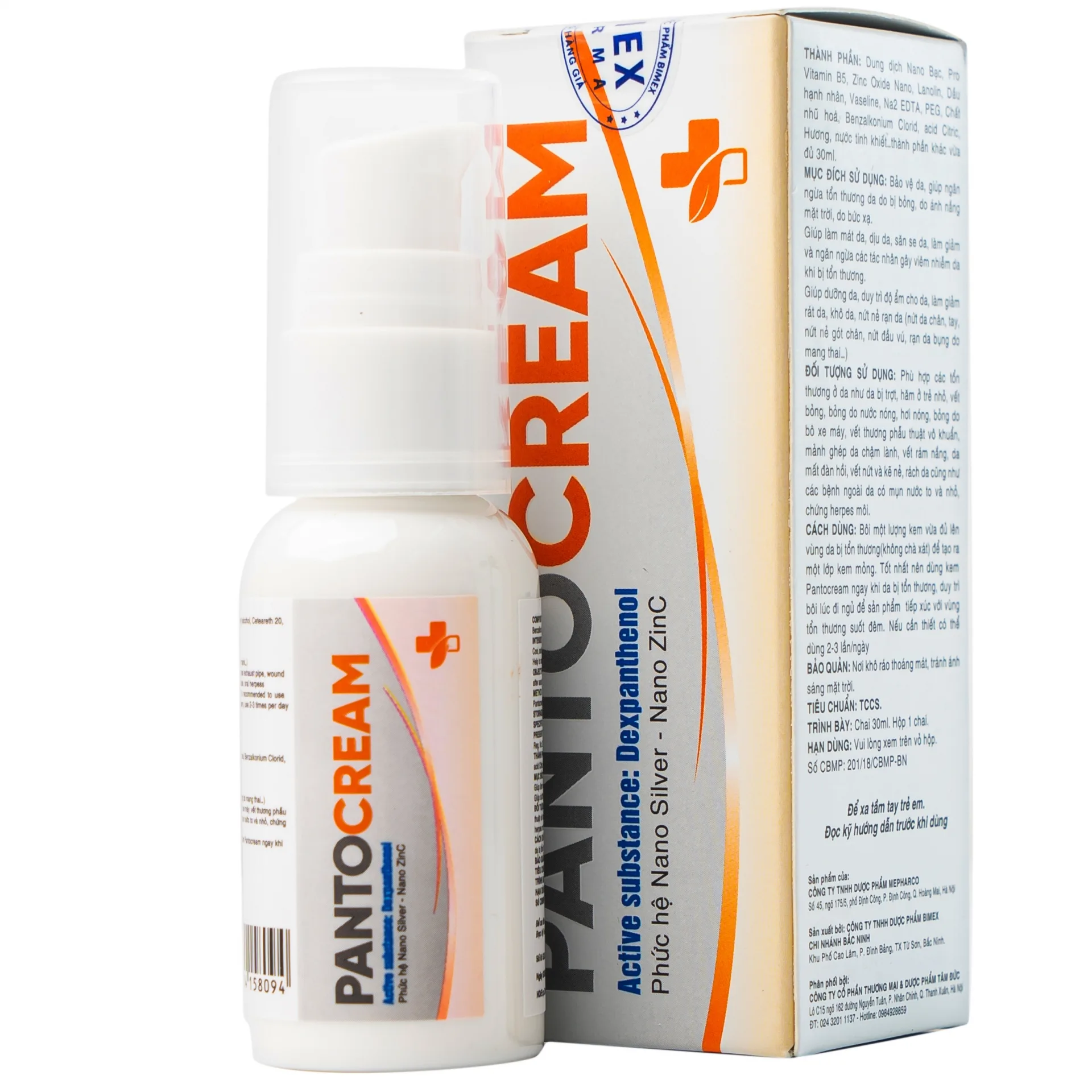 Hình ảnh Kem Panto Cream Nano Silver - ZinC đặc trị bỏng (30ml)