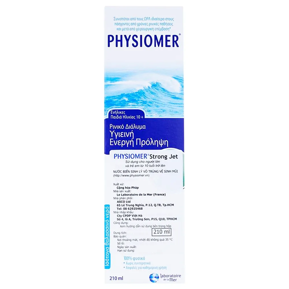 Hình ảnh Dung dịch rửa mũi Physiomer Strong Jet làm sạch dịch nhầy đóng nghẹt trong mũi (210ml)