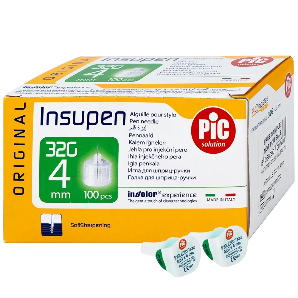 Hình ảnh Đầu kim tiêm tiểu đường PIC Insupen Original dùng để gắn vào đầu bút tiêm insulin (100 Cái)