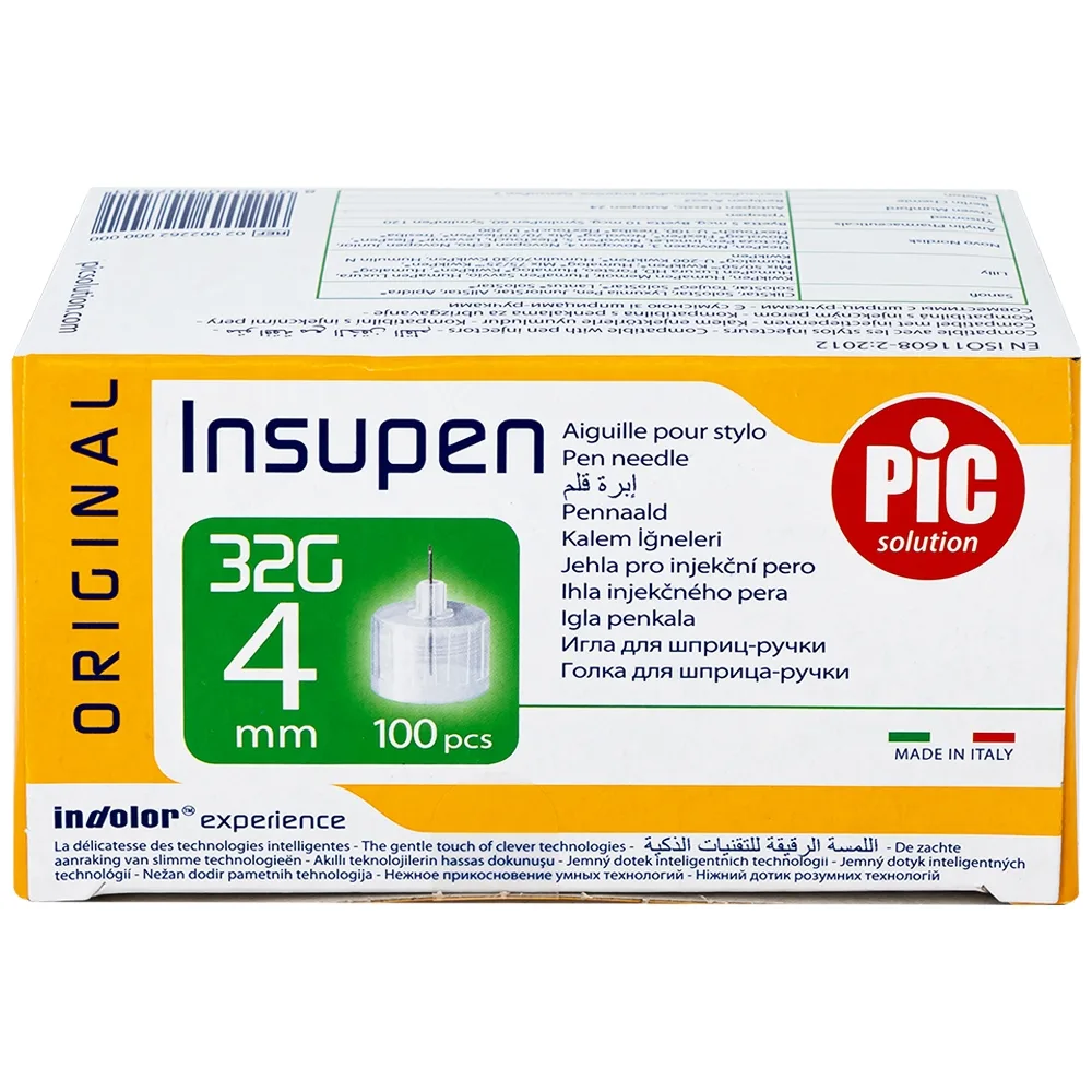 Hình ảnh Đầu kim tiêm tiểu đường PIC Insupen Original dùng để gắn vào đầu bút tiêm insulin (100 Cái)