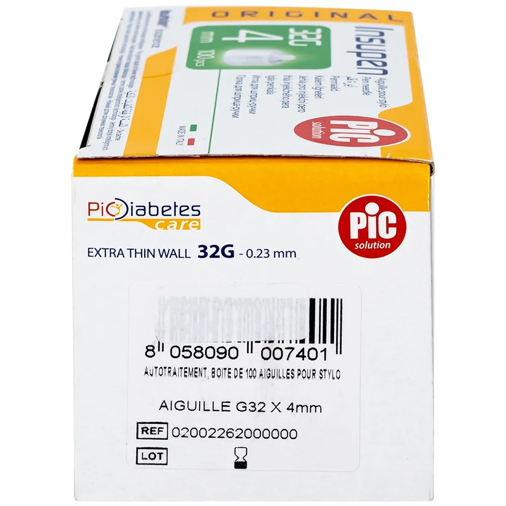 Hình ảnh Đầu kim tiêm tiểu đường PIC Insupen Original dùng để gắn vào đầu bút tiêm insulin (100 Cái)