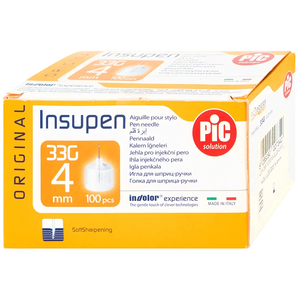 Hình ảnh Đầu kim tiểu đường PIC Insupen Original dùng để gắn vào đầu bút tiêm Insulin (100 Cái)