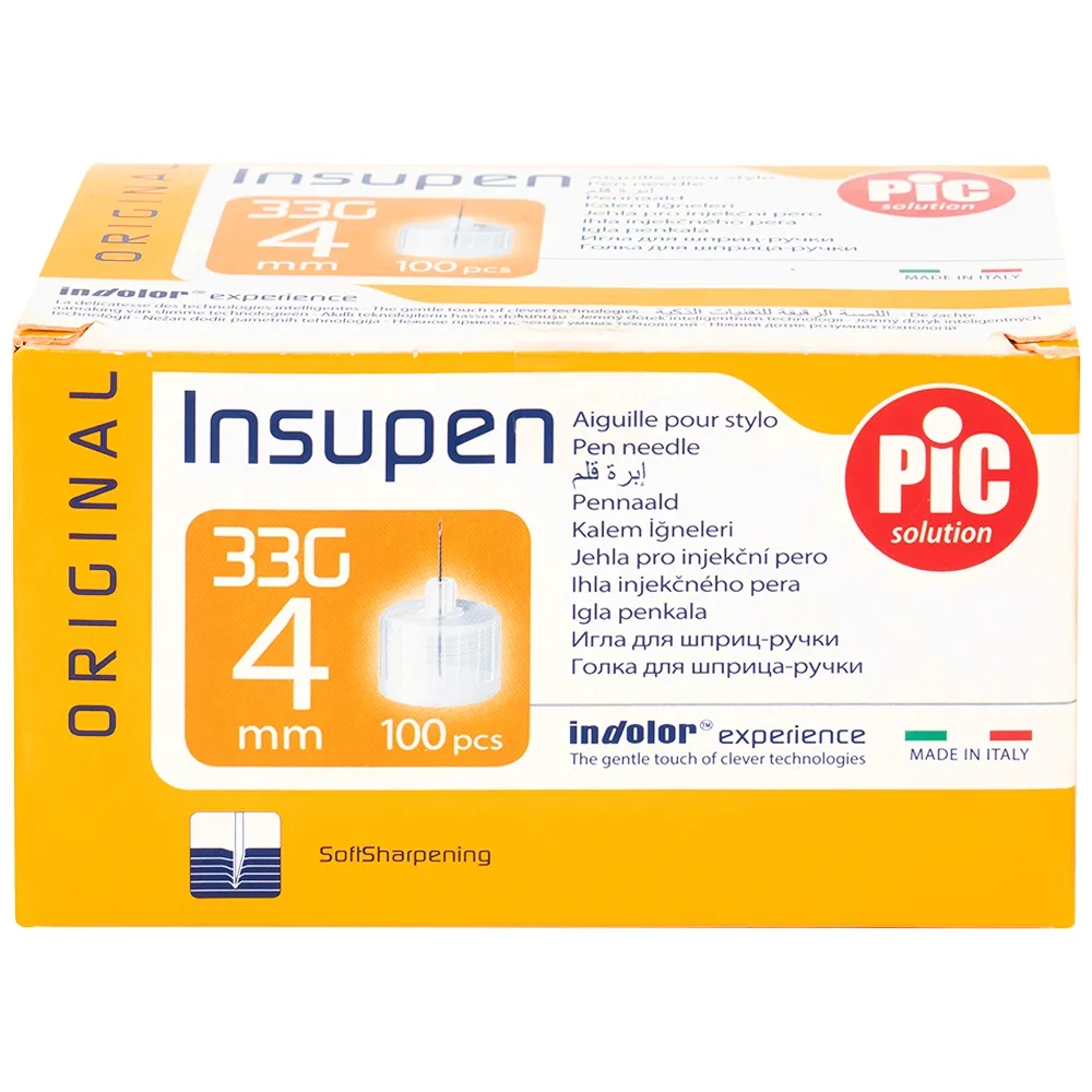 Hình ảnh Đầu kim tiểu đường PIC Insupen Original dùng để gắn vào đầu bút tiêm Insulin (100 Cái)
