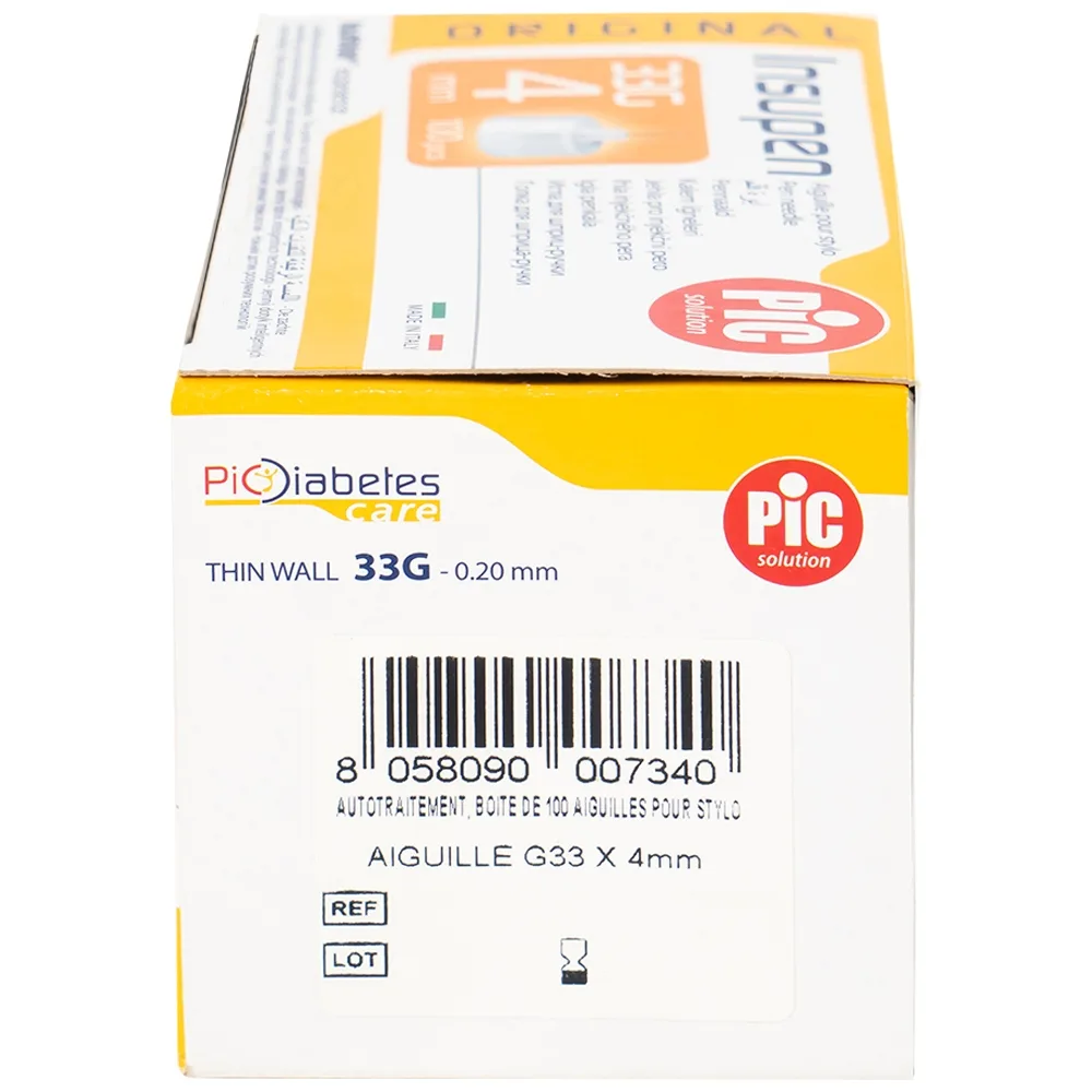 Hình ảnh Đầu kim tiểu đường PIC Insupen Original dùng để gắn vào đầu bút tiêm Insulin (100 Cái)