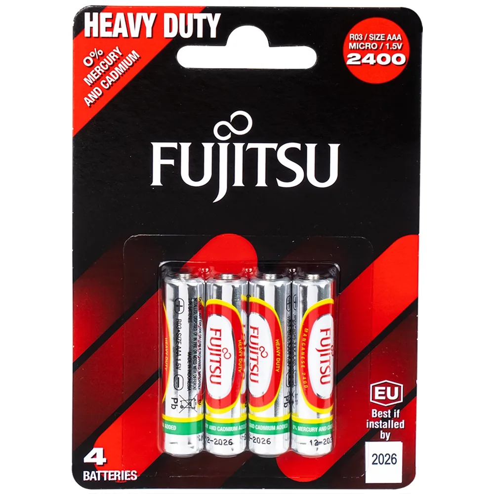 Hình ảnh Pin Fujitsu R03/2400(BP4) AAA dùng được cho đồng hồ, remote, đèn pin (Vỉ 4 cục)