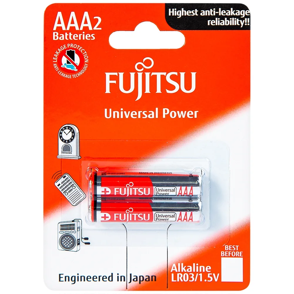 Hình ảnh Pin Fujitsu Alkaline LR03 (2B) AAA FU-W-FI (vỉ 2 viên) dùng cho các thiết bị điện tử