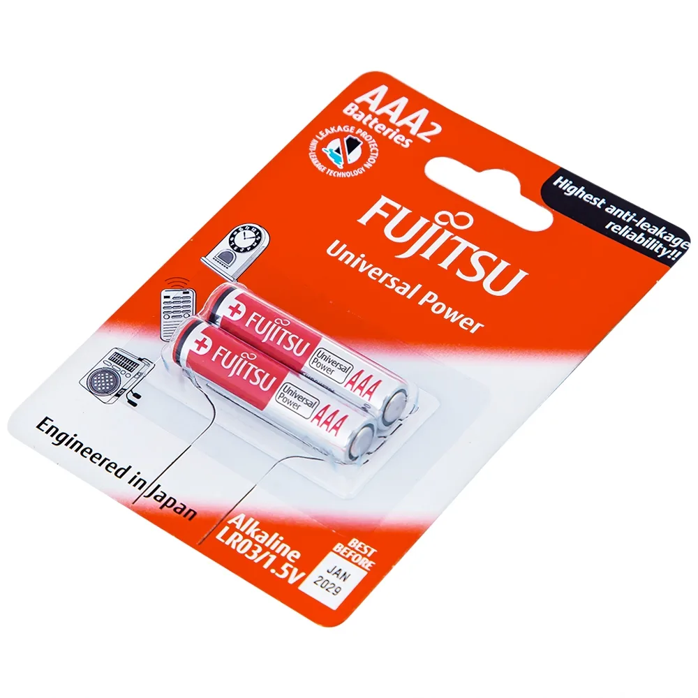 Hình ảnh Pin Fujitsu Alkaline LR03 (2B) AAA FU-W-FI (vỉ 2 viên) dùng cho các thiết bị điện tử