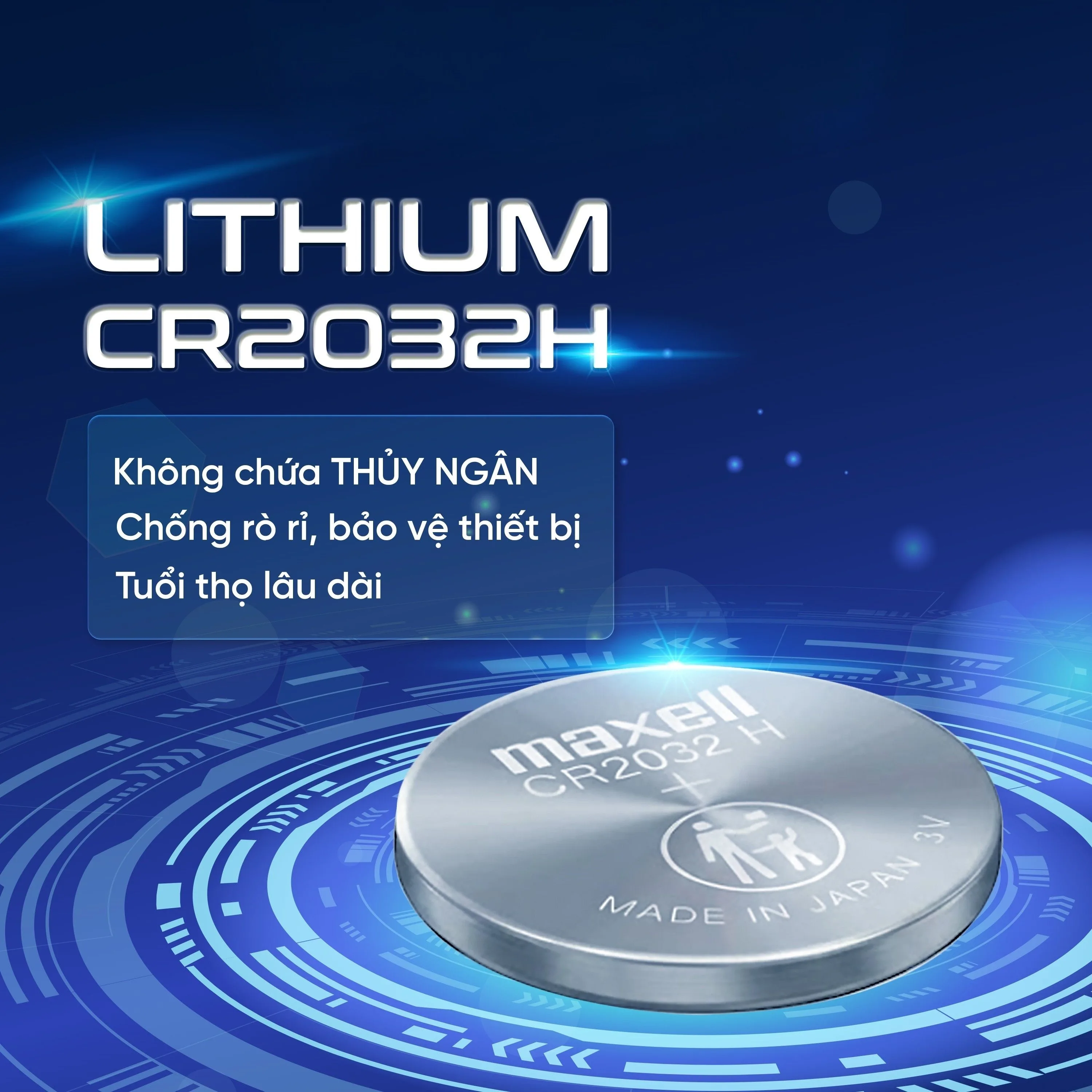 Hình ảnh Pin Maxell lithium CR2032 (20 vỉ x 5 viên) dùng cho các thiết bị điện tử