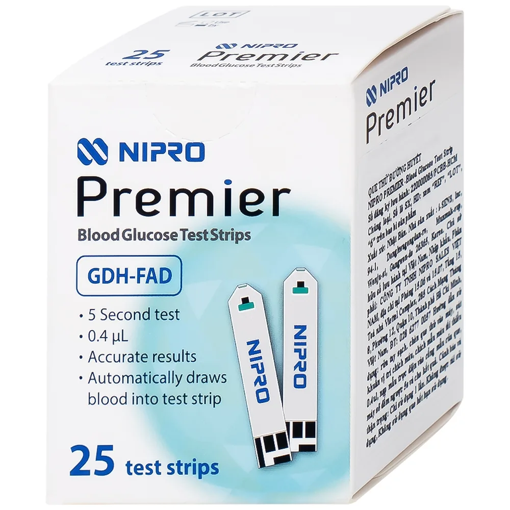 Hình ảnh Que thử đường huyết Nipro Premier (25 que)