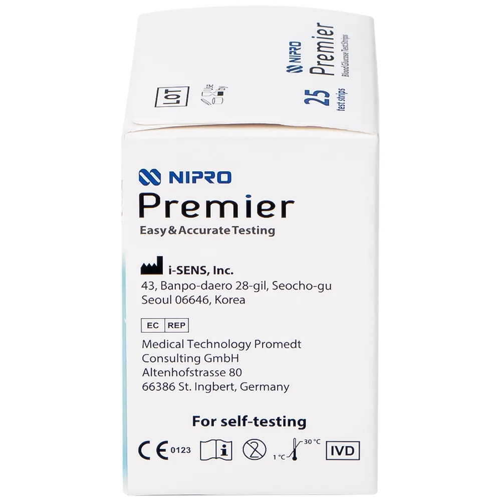 Hình ảnh Que thử đường huyết Nipro Premier (25 que)