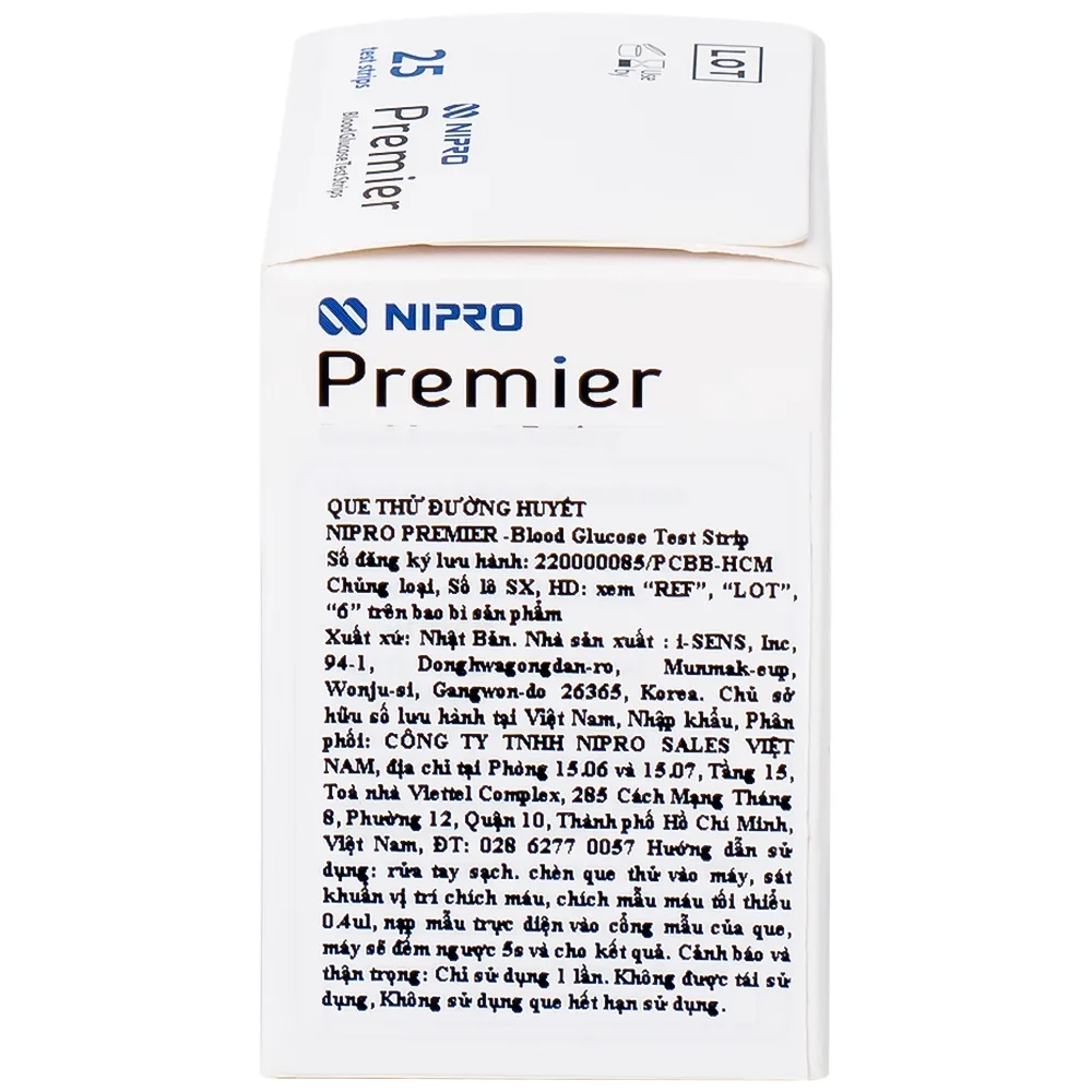 Hình ảnh Que thử đường huyết Nipro Premier (25 que)