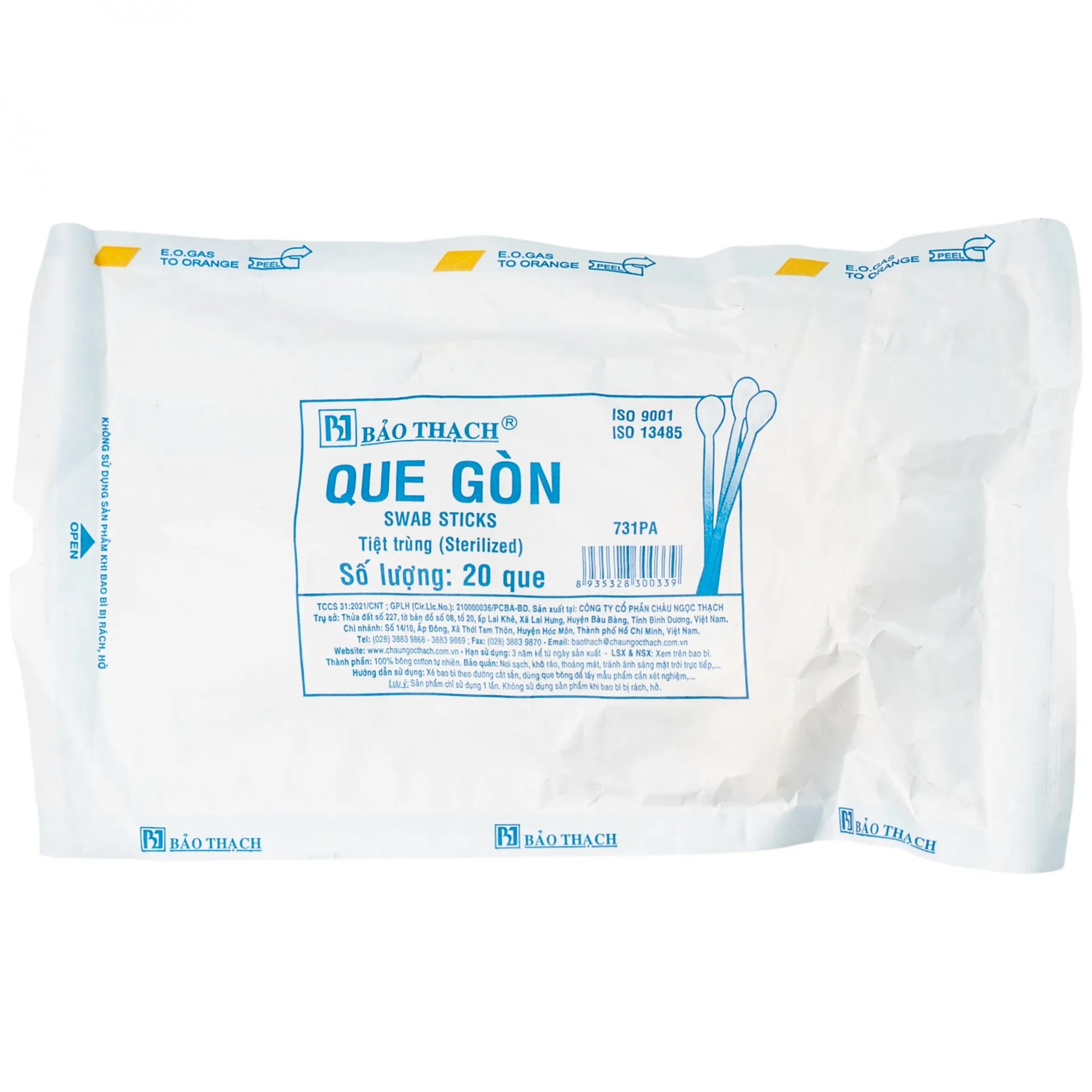 Hình ảnh Que gòn Bảo Thạch dùng để rửa vết thương (20 que)