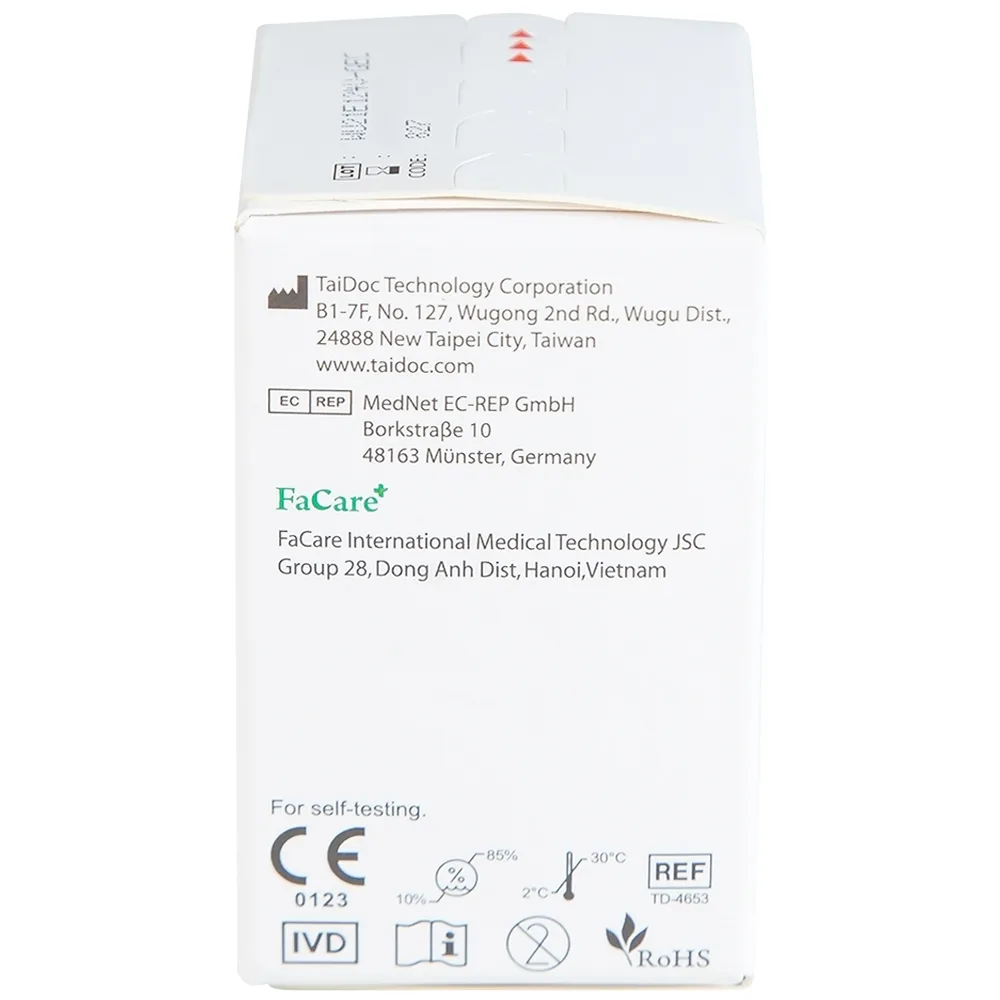 Hình ảnh Que thử Axit Uric (Gout) FaCare FCM168 dùng để lấy máu (10 cái)