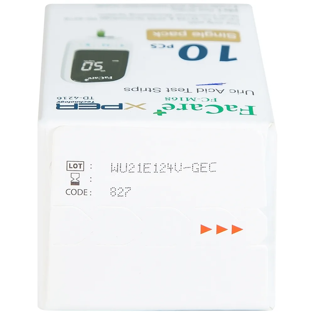 Hình ảnh Que thử Axit Uric (Gout) FaCare FCM168 dùng để lấy máu (10 cái)
