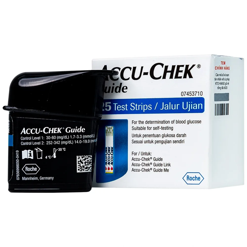 Hình ảnh Que thử đường huyết Accu-Chek Guide theo dõi đường huyết (25 que)