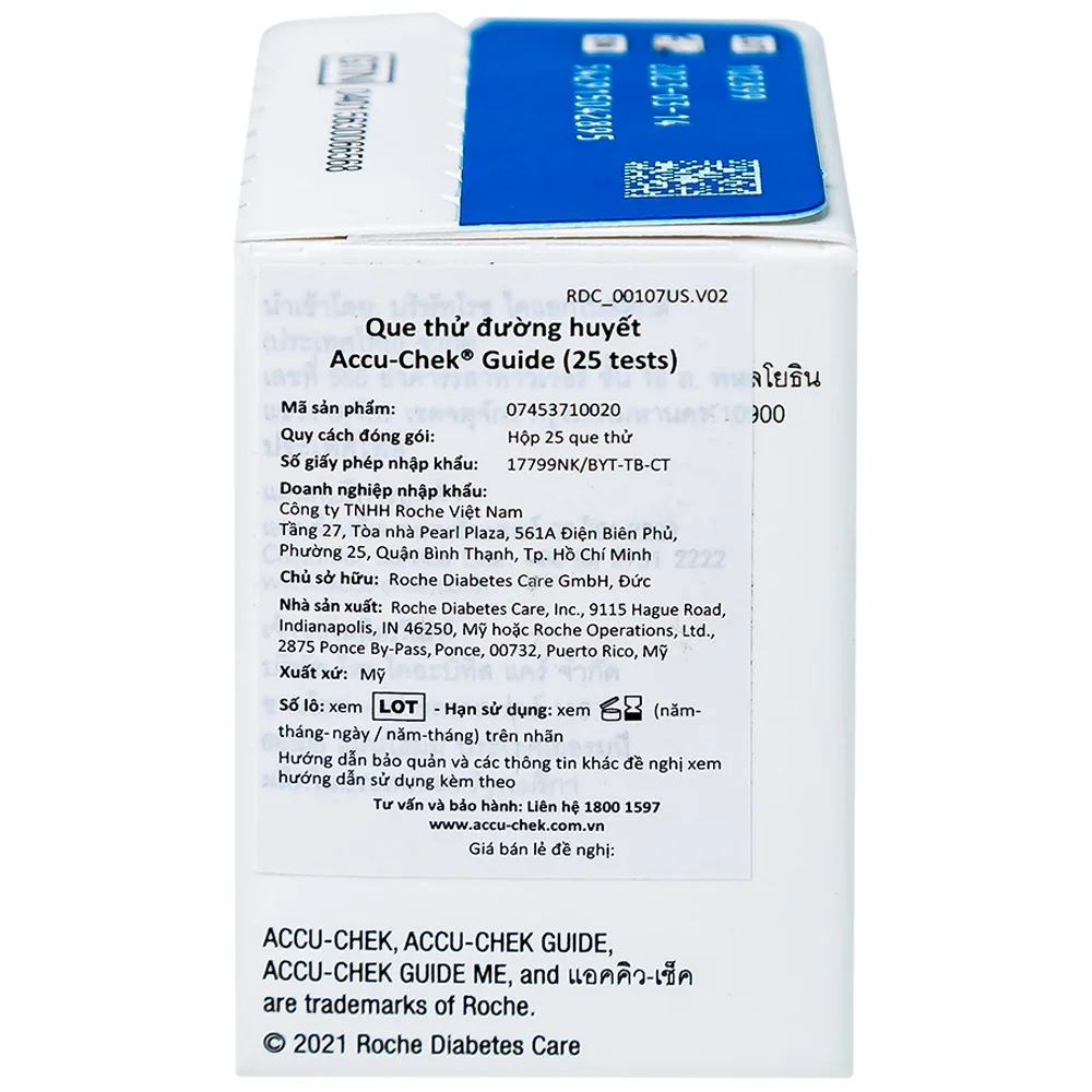 Hình ảnh Que thử đường huyết Accu-Chek Guide theo dõi đường huyết (25 que)