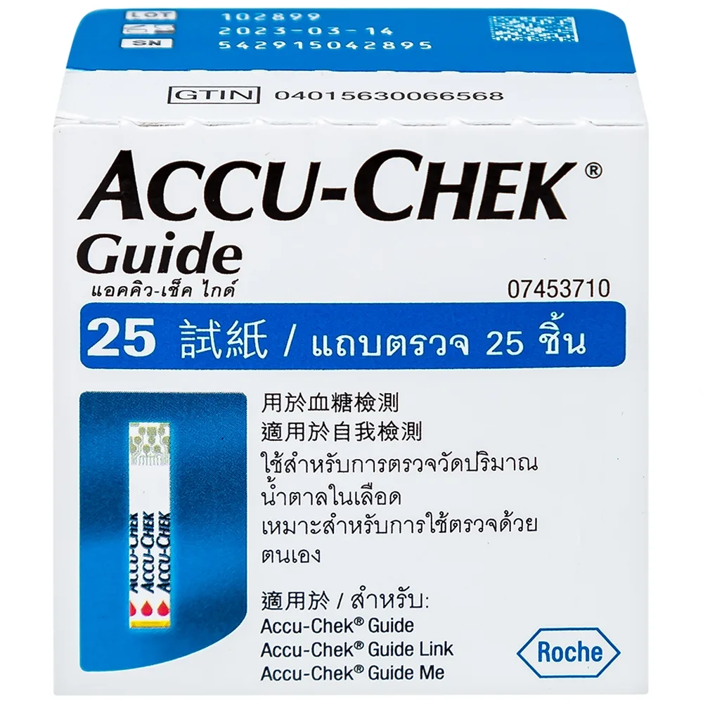 Hình ảnh Que thử đường huyết Accu-Chek Guide theo dõi đường huyết (25 que)