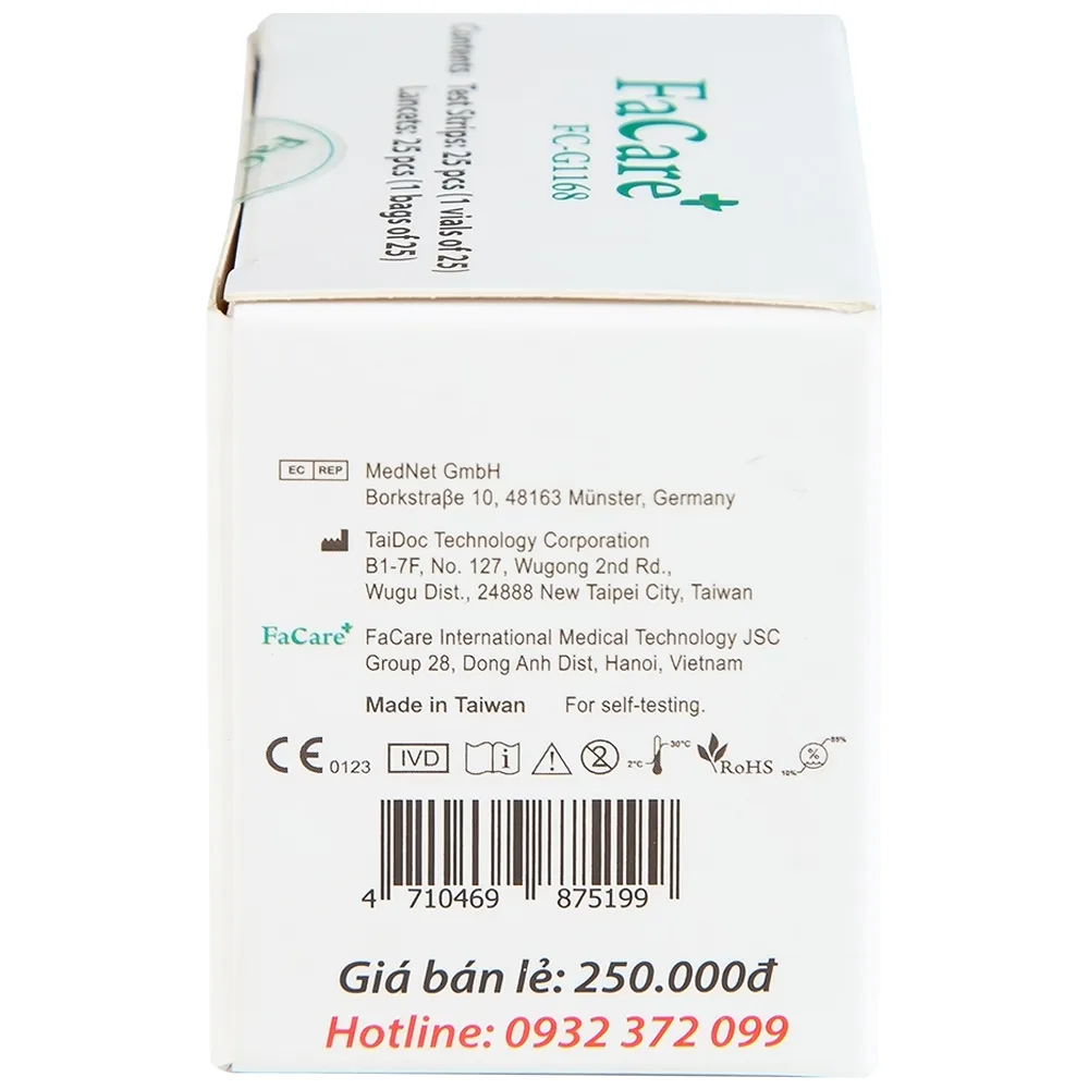 Hình ảnh Que thử đường huyết FaCare TD-4277 And FC-G168 (25 cái)