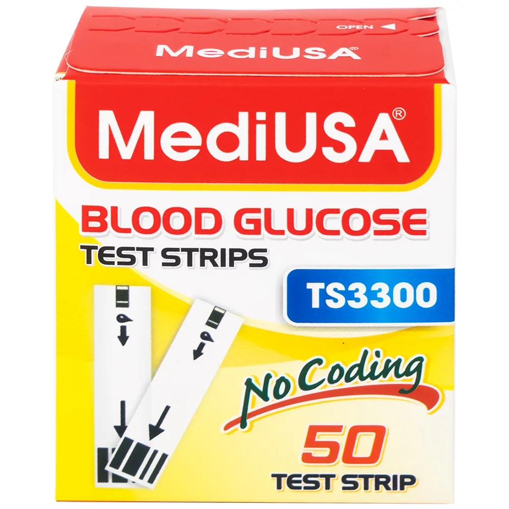 Hình ảnh Que thử đường huyết MediUSA TS3300 sử dụng cùng máy đo đường huyết MediUSA GM3300 (50 que)