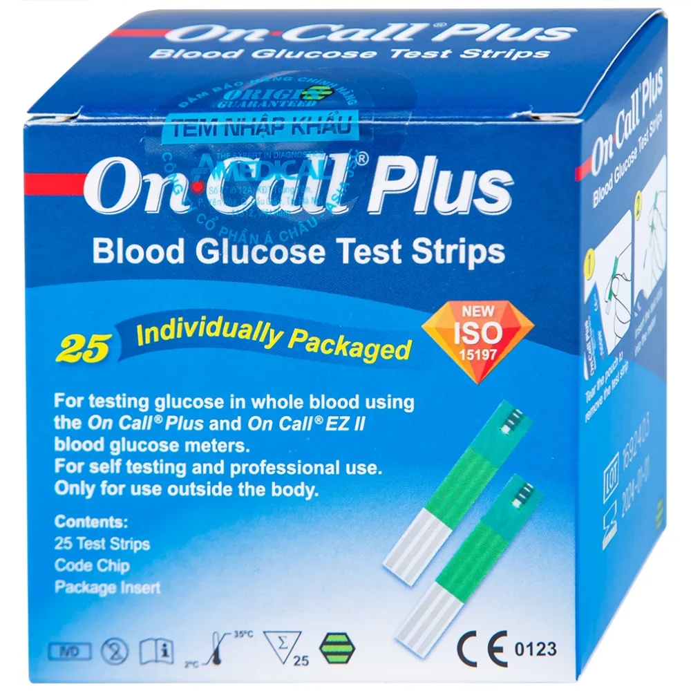 Hình ảnh Que thử đường huyết On Call Plus (25 cái)