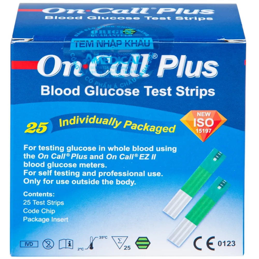 Hình ảnh Que thử đường huyết On Call Plus (25 cái)