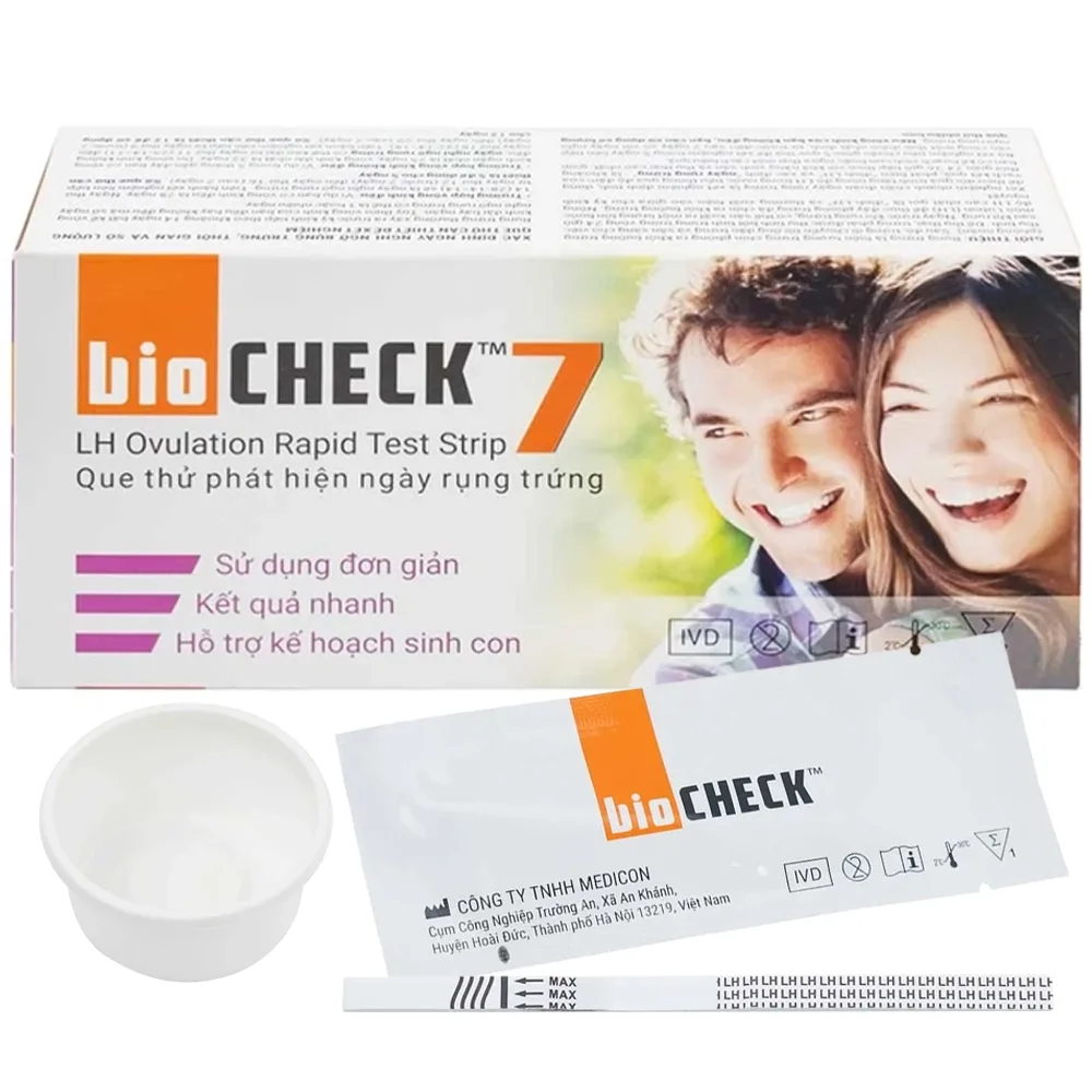 Hình ảnh Que thử phát hiện ngày rụng trứng Bio Check cho kết quả trong 5 - 10 phút (7 cái)