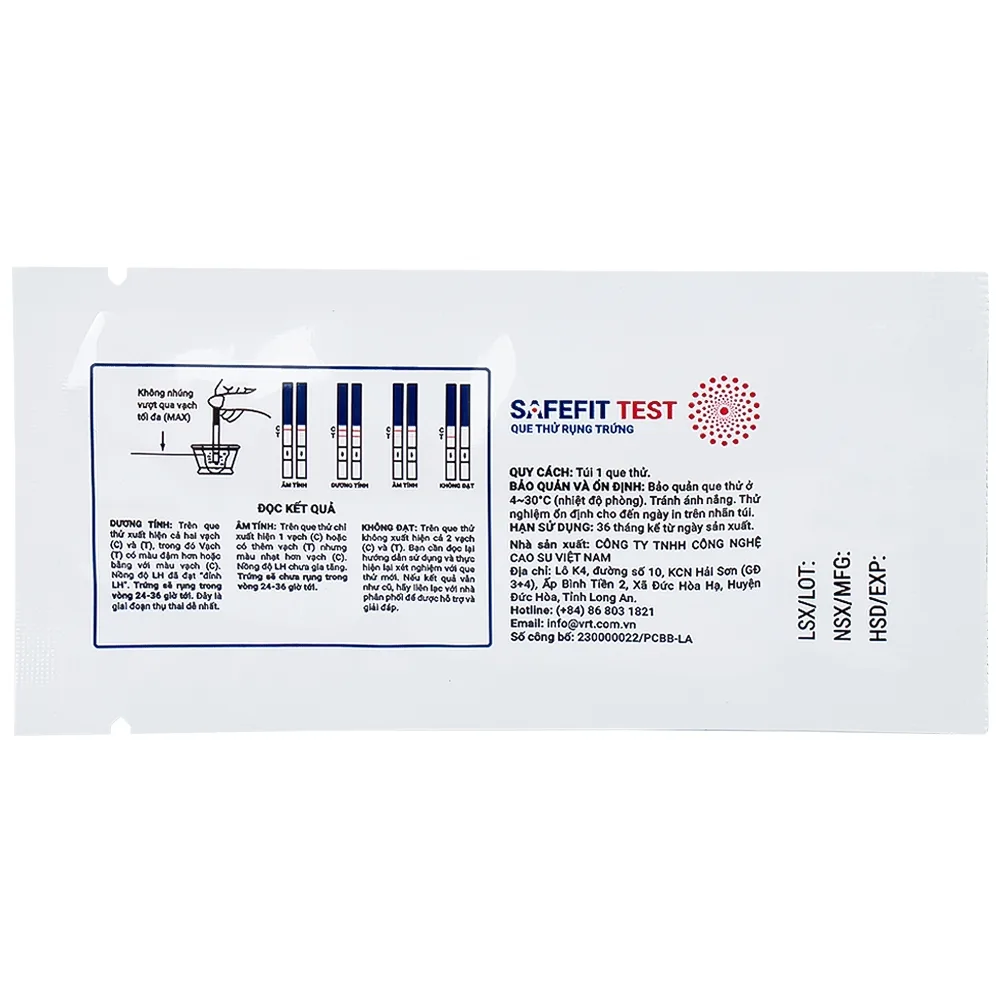 Hình ảnh Que thử rụng trứng Safefit Test dùng để xác định ngày rụng trứng (7 que)