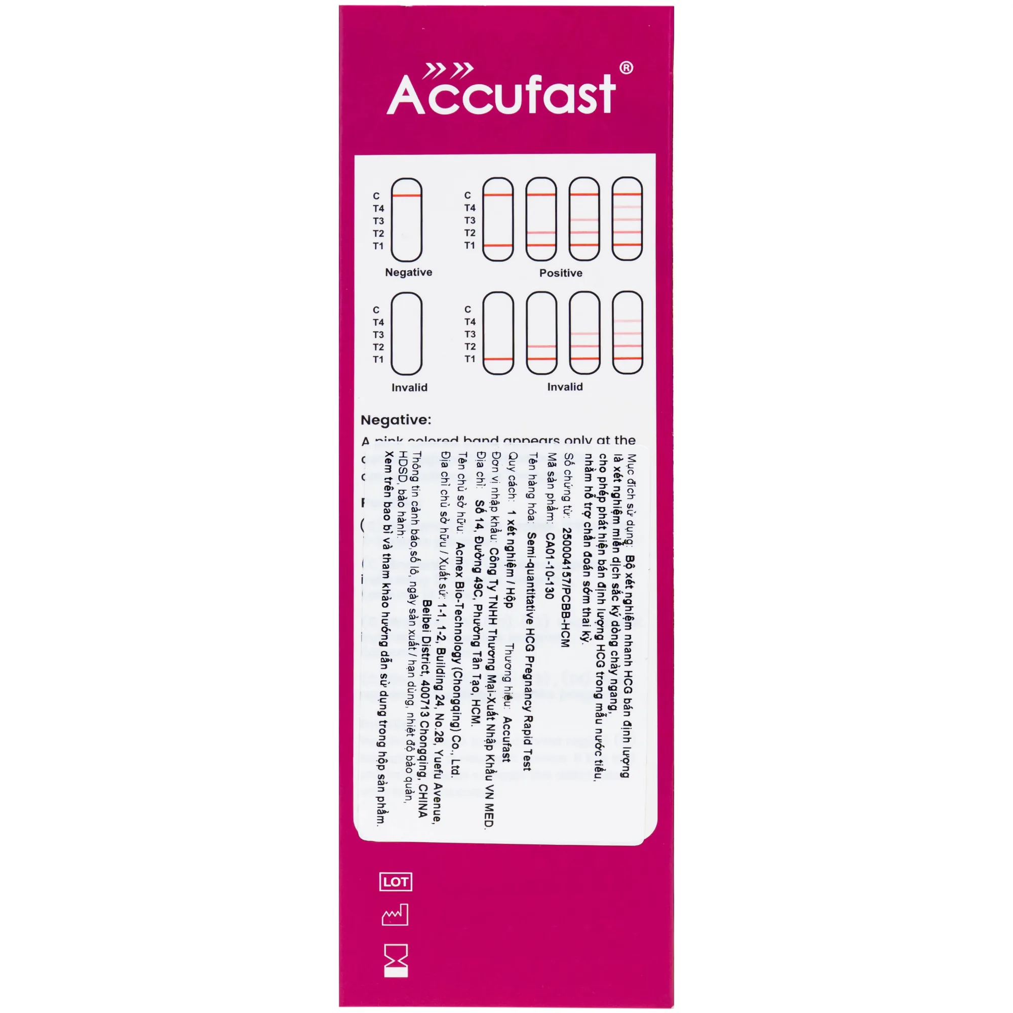 Hình ảnh Que thử thai hcg giúp xác định tuần tuổi thai kỳ Accufast (1 kít)