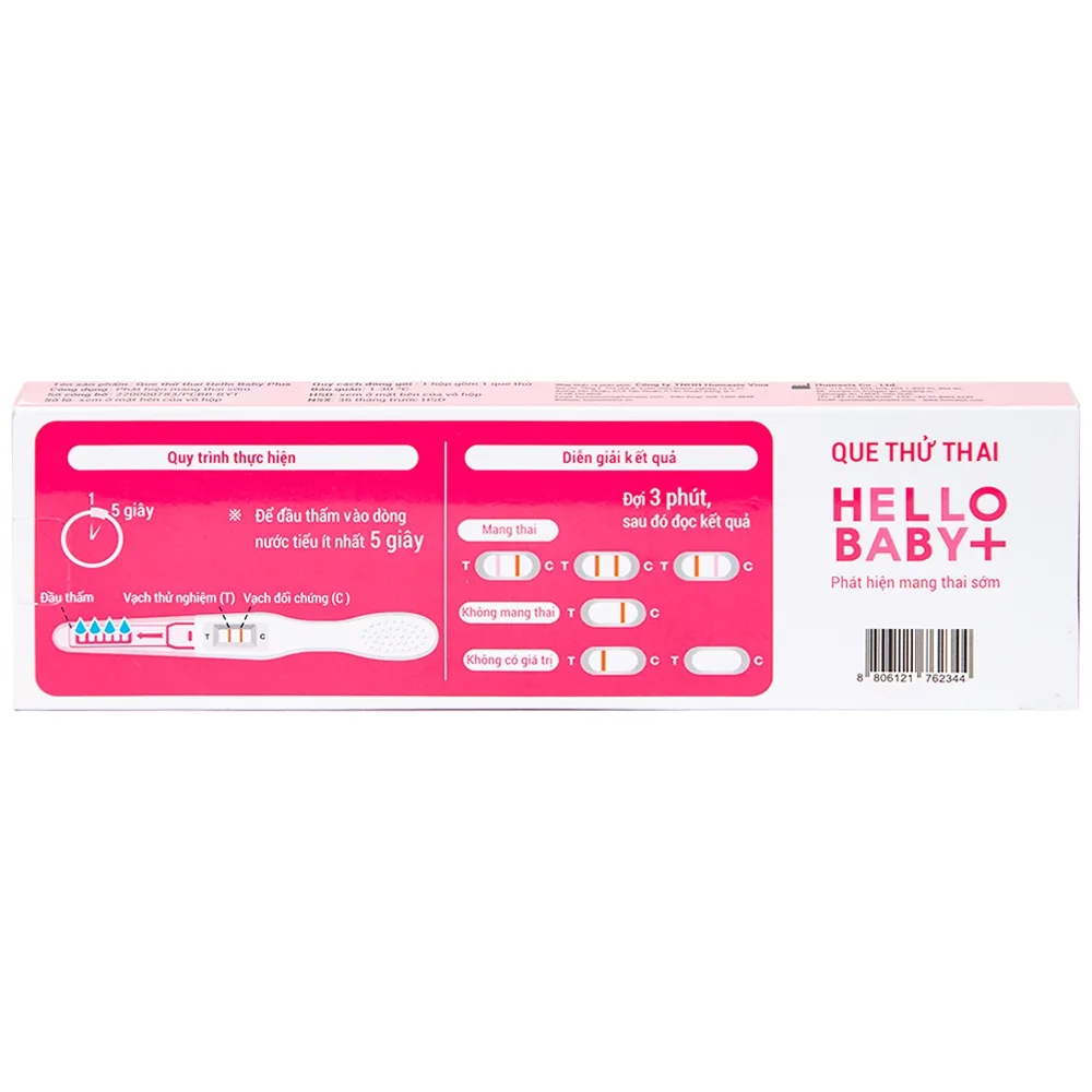 Hình ảnh Que thử thai Hello Baby Plus Humasis cho kết quả nhanh trong 3 phút (1 que) 