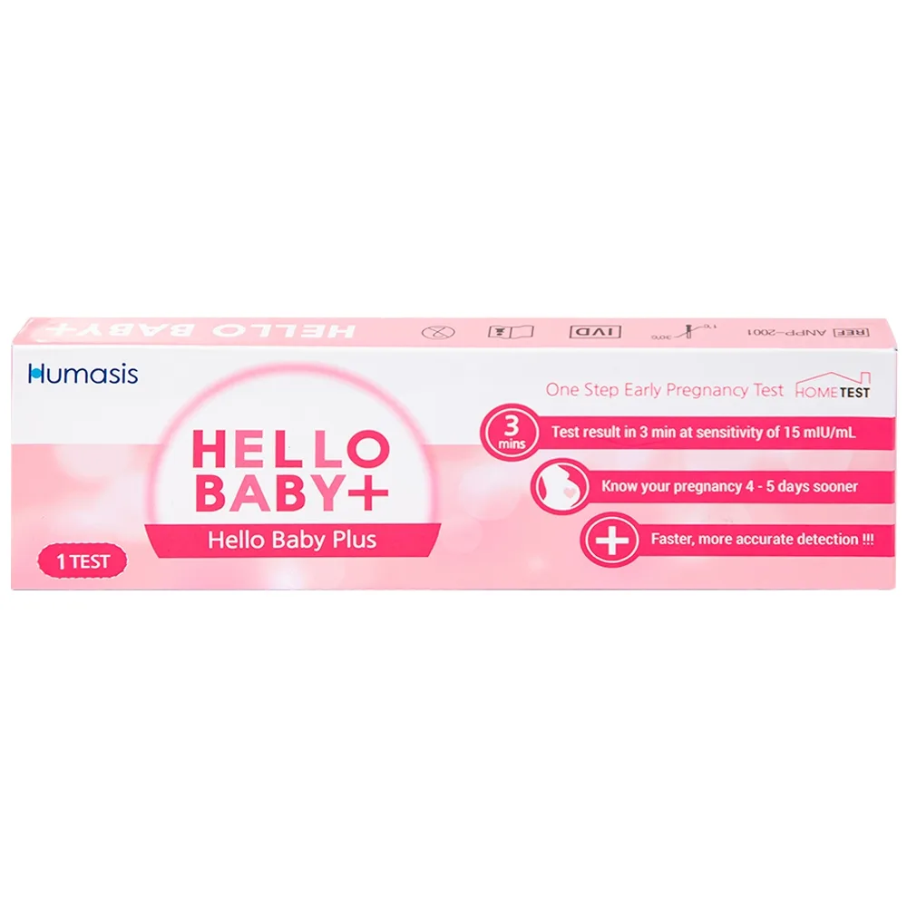 Hình ảnh Que thử thai Hello Baby Plus Humasis cho kết quả nhanh trong 3 phút (1 que) 
