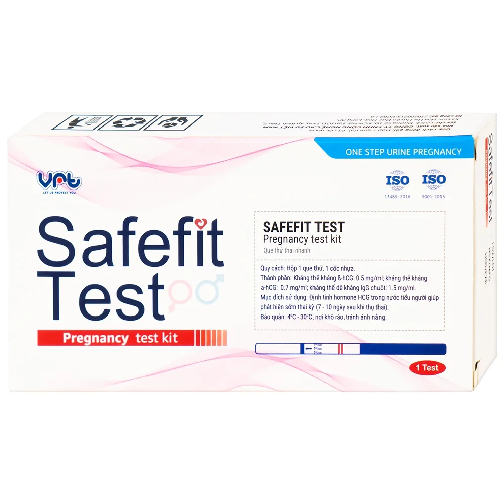 Hình ảnh Que thử thai nhanh Safefit Test (Hộp 1 que x 1 cốc nhựa)