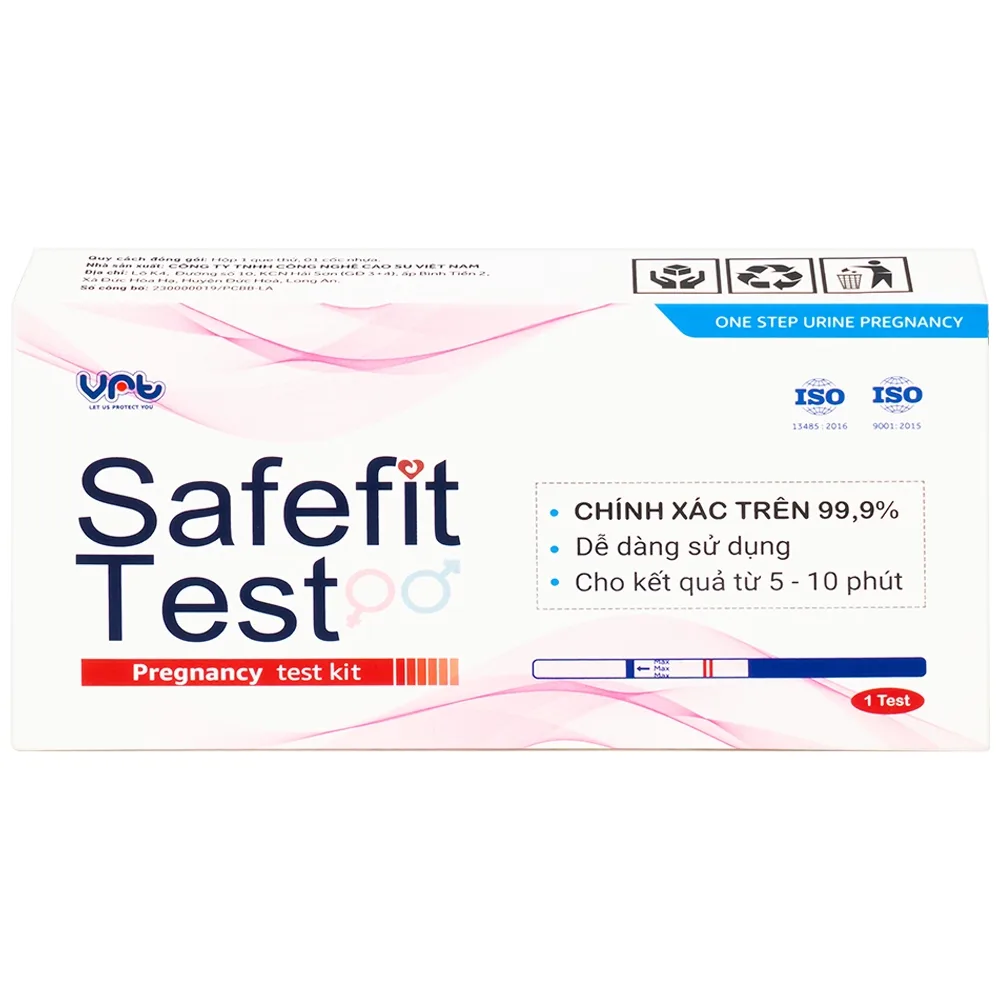 Hình ảnh Que thử thai nhanh Safefit Test (Hộp 1 que x 1 cốc nhựa)