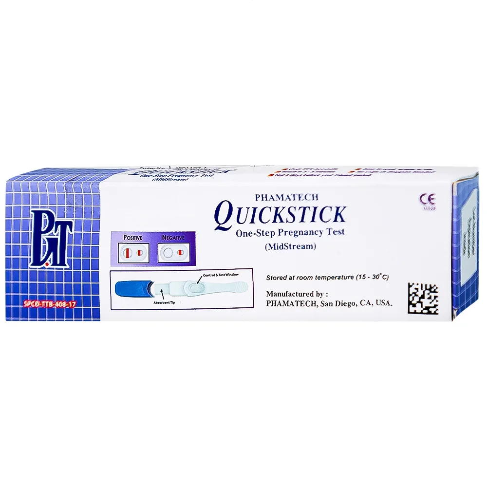 Hình ảnh Que thử thai điện tử QuickStick One-Step Pregnancy Test Phamatech cho kết quả trong 5 phút (1 cái)