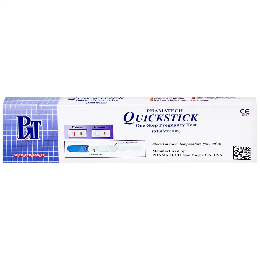 Hình ảnh Que thử thai điện tử QuickStick One-Step Pregnancy Test Phamatech cho kết quả trong 5 phút (1 cái)