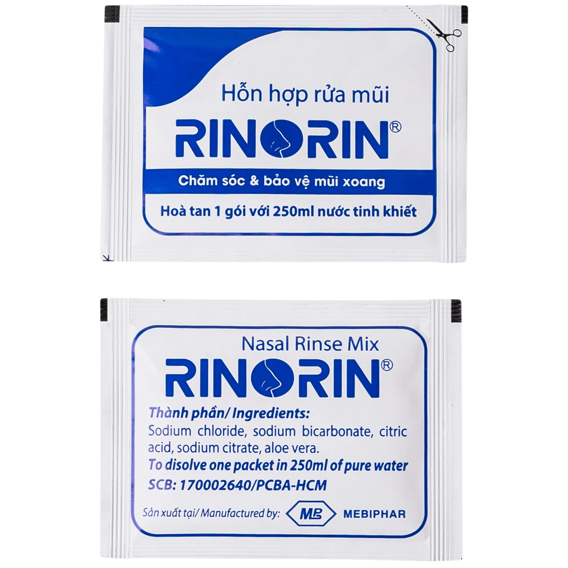 Hình ảnh Hỗn hợp rửa mũi Rinorin chăm sóc và bảo vệ mũi xoang (30 gói)