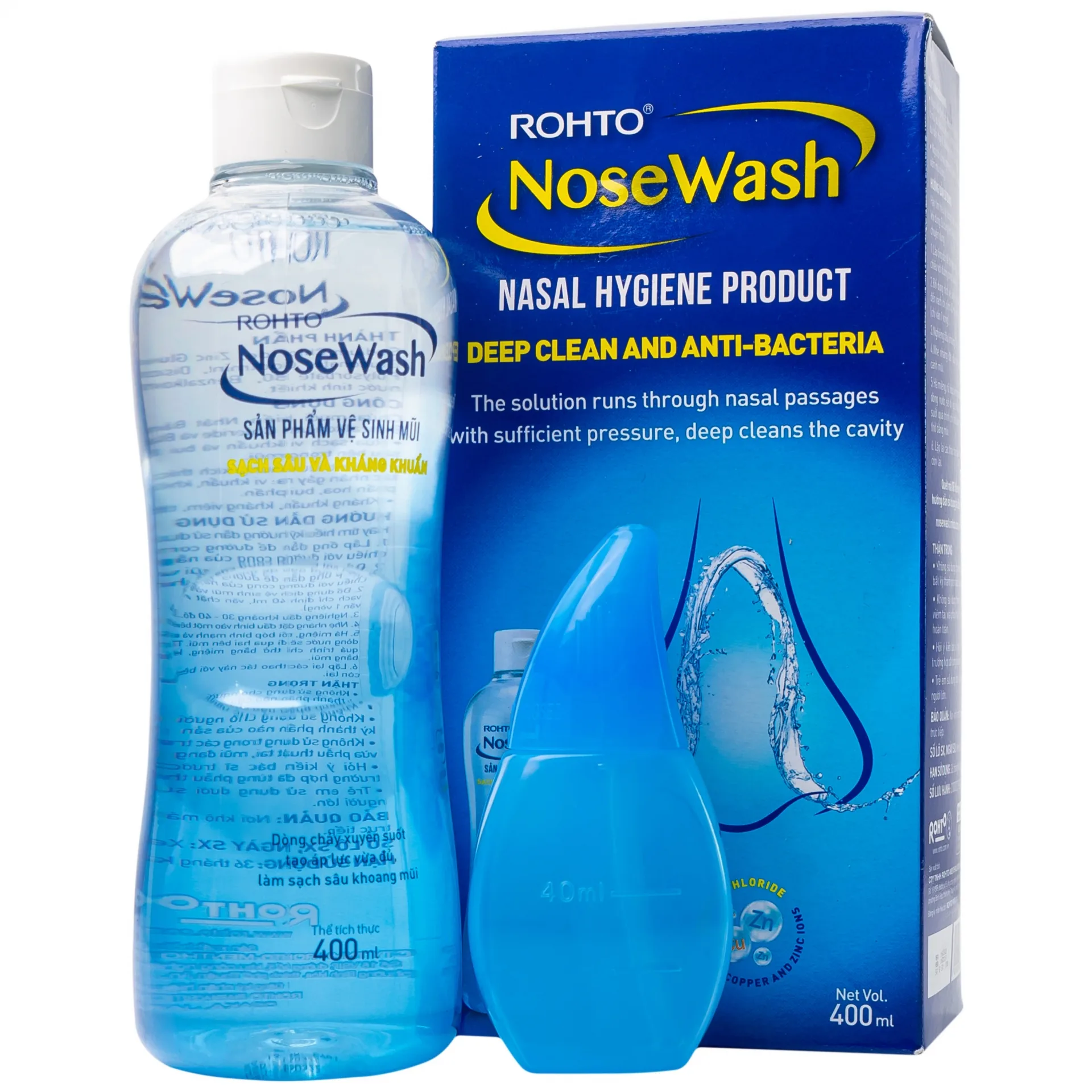 Hình ảnh Bộ vệ sinh mũi gồm bình NoseWash Rohto làm sạch sâu và kháng khuẩn (400ml)