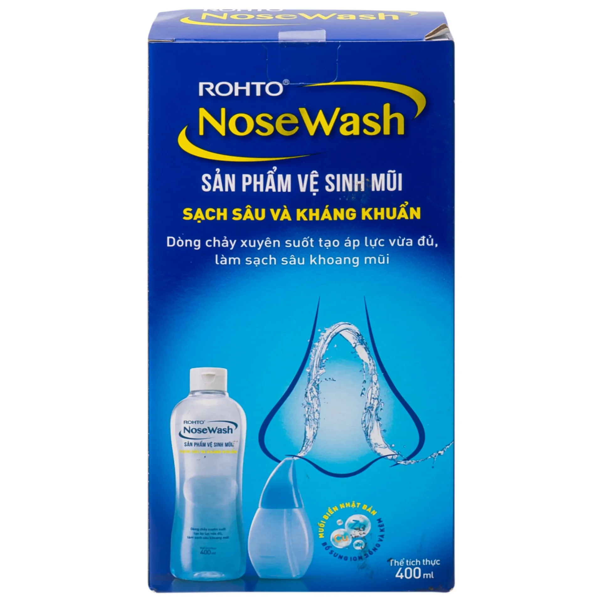Hình ảnh Bộ vệ sinh mũi gồm bình NoseWash Rohto làm sạch sâu và kháng khuẩn (400ml)