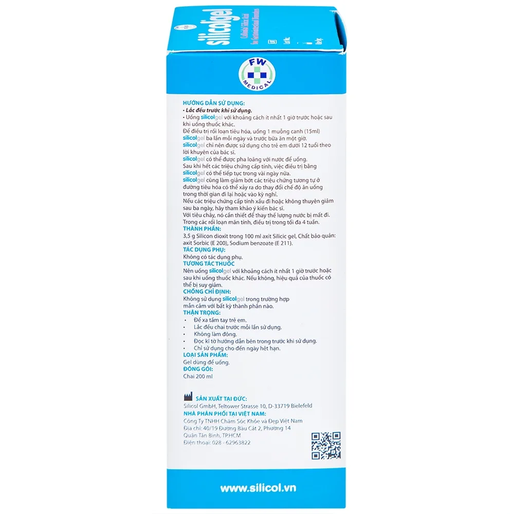 Hình ảnh Gel dùng để uống Silicolgel Colloidal Silicic Acid 200ml dùng cho các rối loạn tiêu hóa, ợ nóng, trào ngược