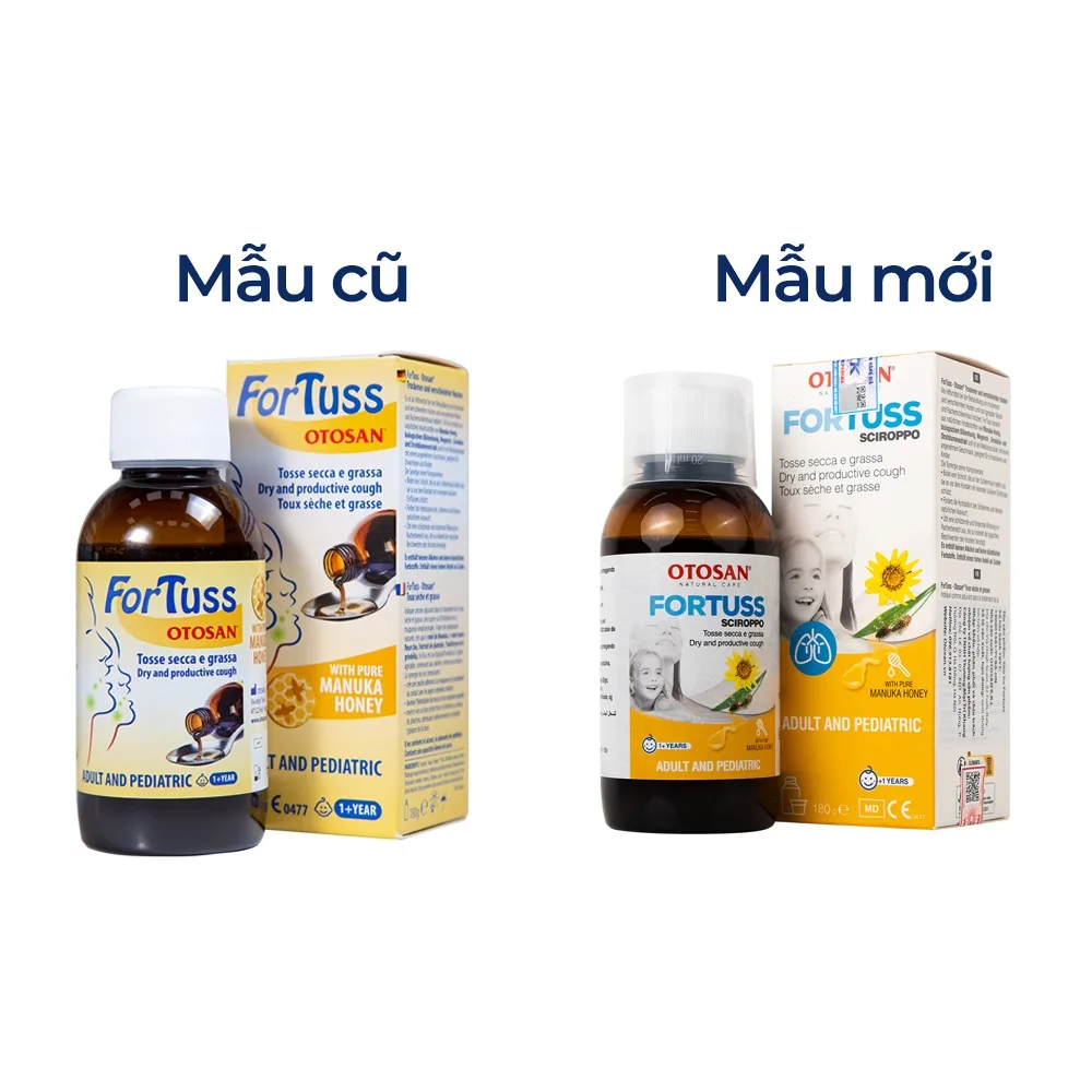 Hình ảnh Siro ho Fortuss Otosan làm dịu cơn ho hiệu quả, bảo vệ niêm mạc (180g)
