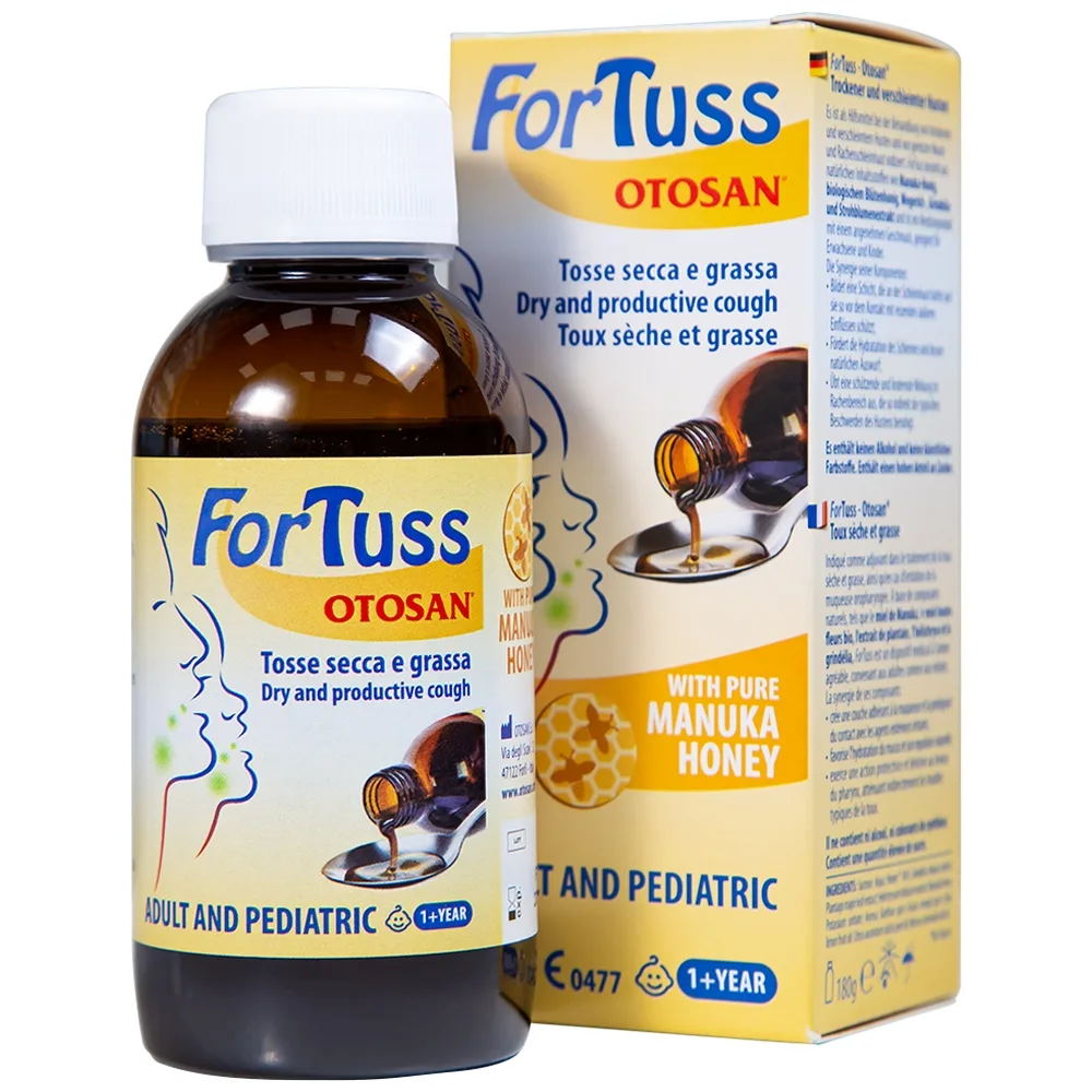 Hình ảnh Siro ho Fortuss Otosan làm dịu cơn ho hiệu quả, bảo vệ niêm mạc (180g)