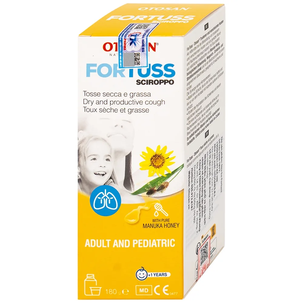 Hình ảnh Siro ho Fortuss Otosan làm dịu cơn ho hiệu quả, bảo vệ niêm mạc (180g)
