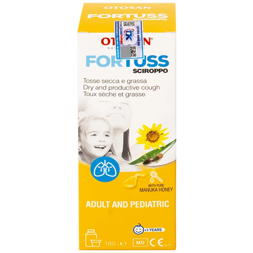 Hình ảnh Siro ho Fortuss Otosan làm dịu cơn ho hiệu quả, bảo vệ niêm mạc (180g)