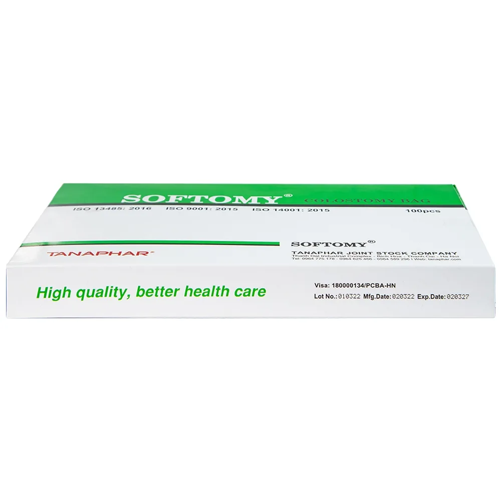 Hình ảnh Túi hậu môn nhân tạo Softomy Tanaphar hỗ trợ cho việc bài tiết ở những người bệnh về hệ bài tiết (100 cái)