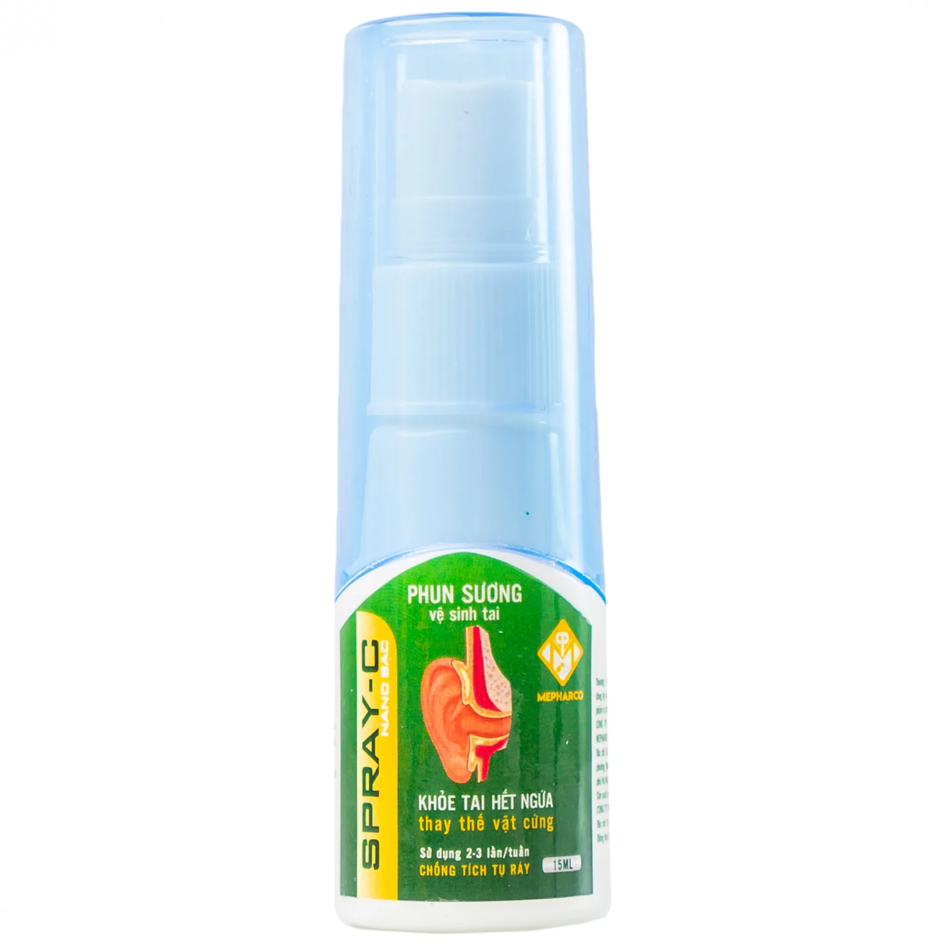 Hình ảnh Phun sương vệ sinh tai Spray-C Nano Bạc Aero Chemie làm sạch ráy tai, phục hồi cơ chế tự làm sạch ráy (15ml)