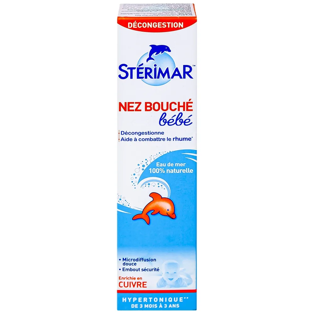 Hình ảnh Dung dịch xịt mũi Stérimar Blocked Nose Baby 50ml làm sạch, loại bỏ bụi bẩn niêm mạc mũi cho trẻ từ 3 tháng - 3 tuổi