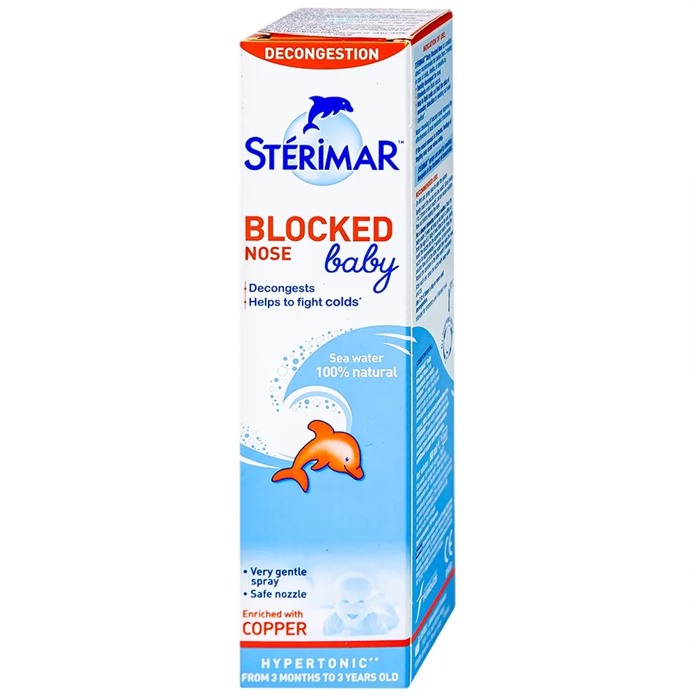 Hình ảnh Dung dịch xịt mũi Stérimar Blocked Nose Baby 50ml làm sạch, loại bỏ bụi bẩn niêm mạc mũi cho trẻ từ 3 tháng - 3 tuổi