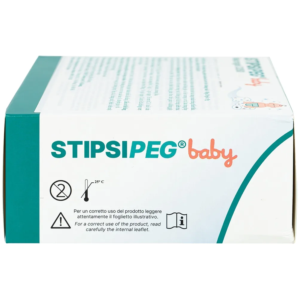 Hình ảnh Bột nhuận tràng Stipsipeg Baby Macrogol 3350 giảm táo bón cho trẻ từ 6 tháng tuổi (20 gói x 5g)