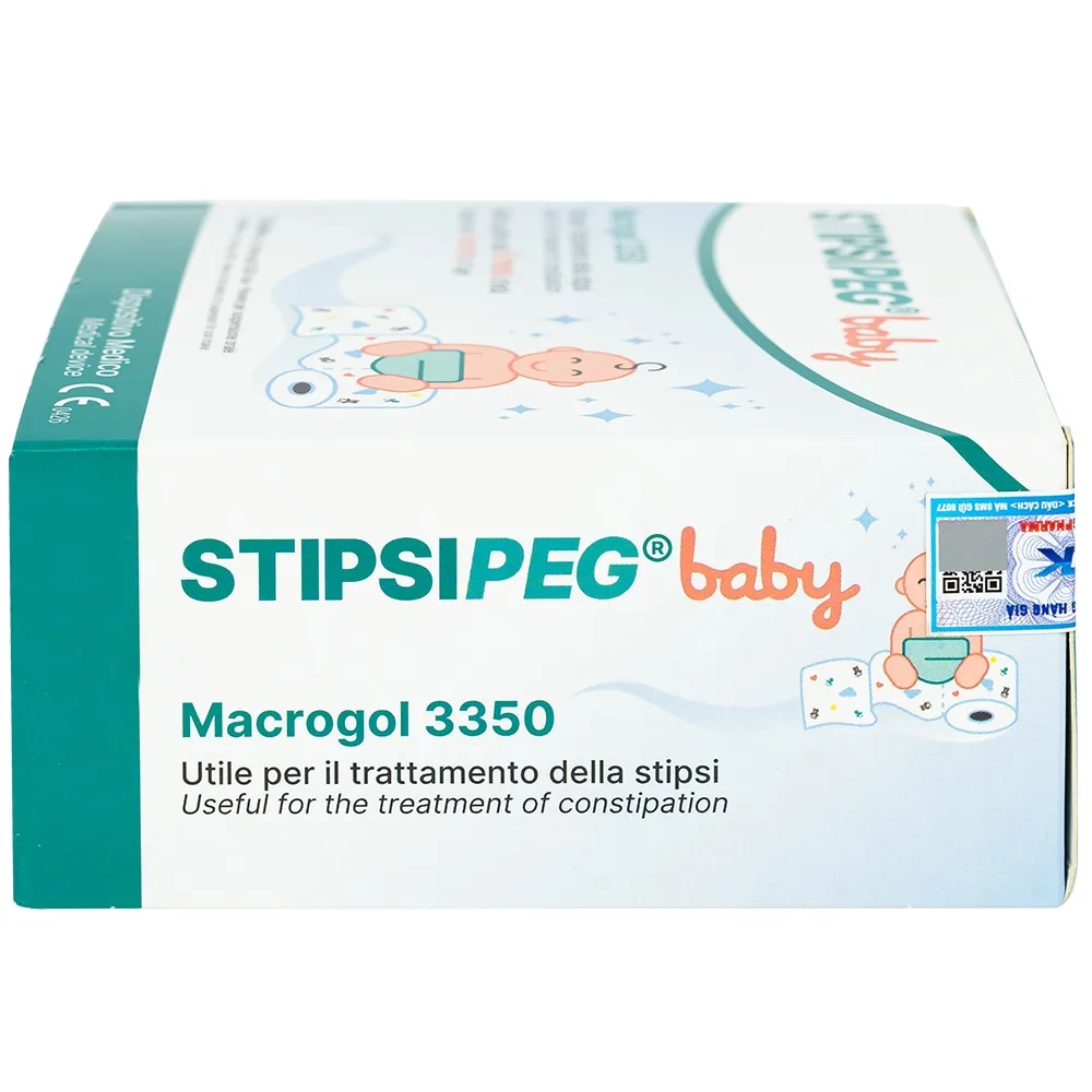Hình ảnh Bột nhuận tràng Stipsipeg Baby Macrogol 3350 giảm táo bón cho trẻ từ 6 tháng tuổi (20 gói x 5g)