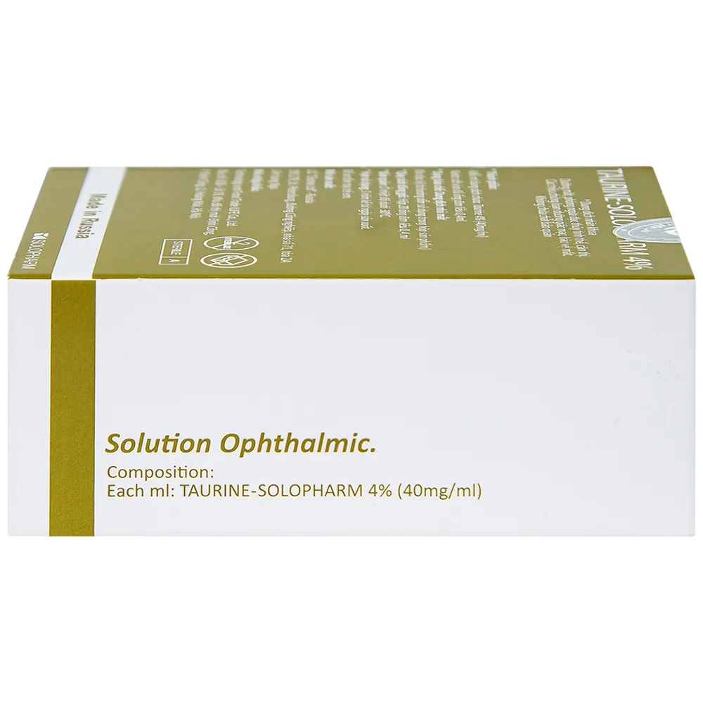 Hình ảnh Dung dịch nhãn khoa Taurine-Solopharm 4% điều trị loạn dưỡng giác mạc, viêm giác mạc (20 tuýp x 0,4ml) 